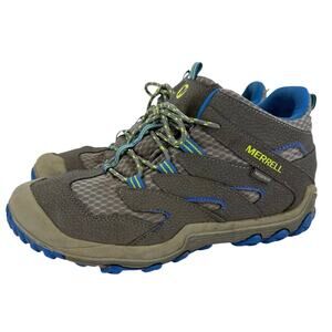 Merrell Chameleon Mid Waterproof HIking Boots Blue Gray Big Kid 7 Womens 8
